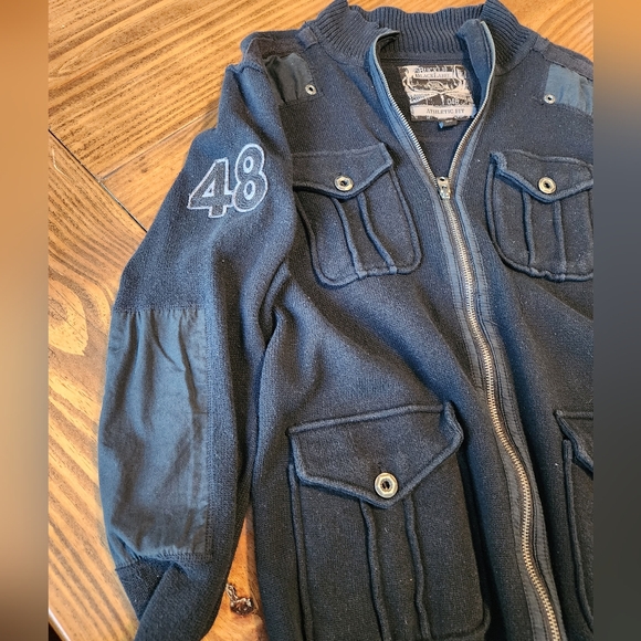 Buckle Black Athletic Fit Military Style Sweater Size Large - Picture 5 of 11